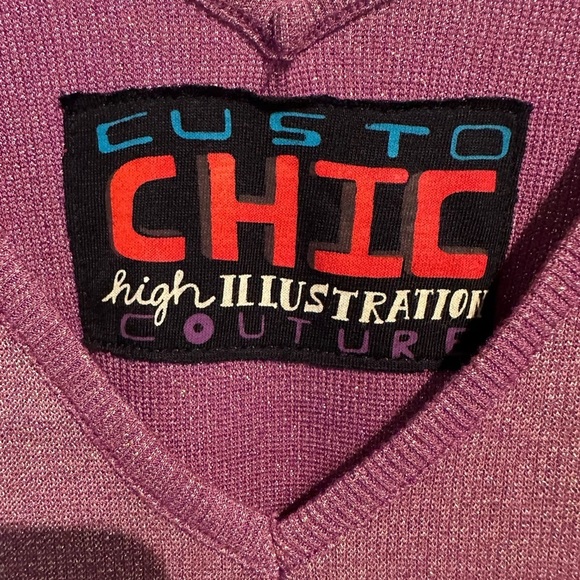 🌸Custo  Chic High Illustration Coture, sparkling pink tank top - Picture 3 of 6